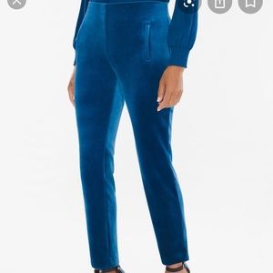 NWT Chicos Juliet Velveteen Victorian blue pant1.5